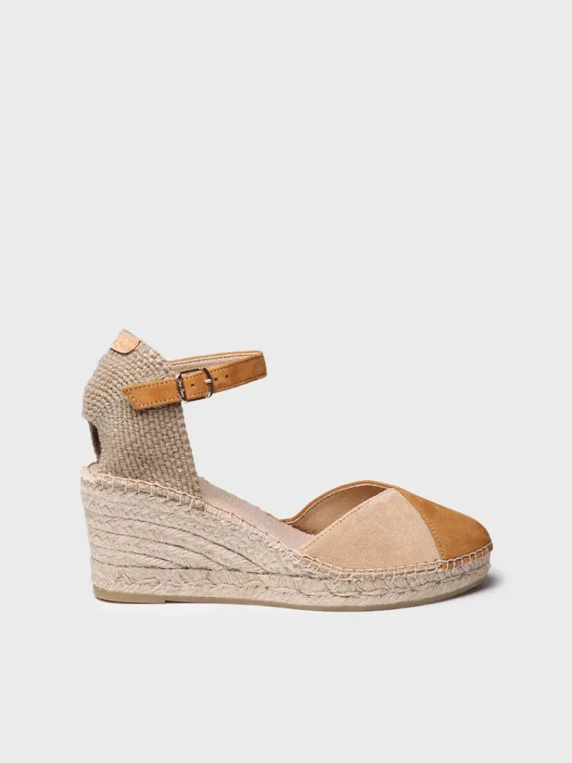 Toni Pons Cuñas Medias | Cerradas | BERAL - Alpargata de mujer en ante bicolor con cuña | BERAL