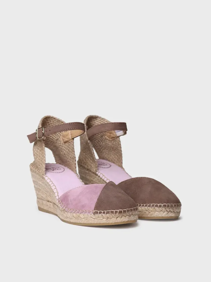 Toni Pons Cuñas Medias | Cerradas | BERAL - Alpargata de mujer en ante bicolor con cuña | BERAL