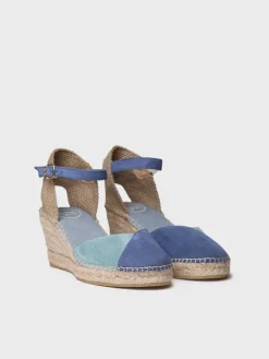 Toni Pons Cuñas Medias | Cerradas | BERAL - Alpargata de mujer en ante bicolor con cuña | BERAL