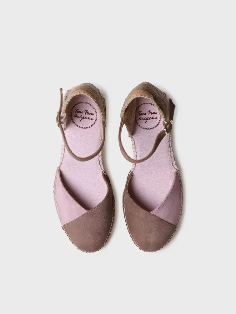 Toni Pons Cuñas Medias | Cerradas | BERAL - Alpargata de mujer en ante bicolor con cuña | BERAL
