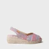 Toni Pons Cuñas Medias | Abiertas | BERI-RG - Alpargata peep toe de mujer con cuña y tejido rayado | BERI-RG
