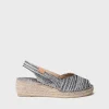 Toni Pons Cuñas Medias | Abiertas | BERI-RG - Alpargata peep toe de mujer con cuña y tejido rayado | BERI-RG