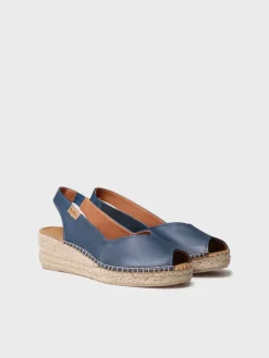 Toni Pons Cuñas Medias | Abiertas | BERNIA-P - Alpargata peep toe de mujer con cuña en piel | BERNIA-P