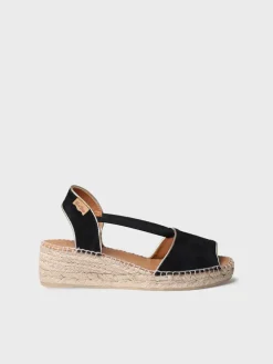Toni Pons Cuñas Medias | Abiertas | BILDA - Alpargata de cuña de mujer en ante | BILDA