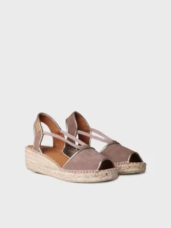 Toni Pons Cuñas Medias | Abiertas | BILDA - Alpargata de cuña de mujer en ante | BILDA