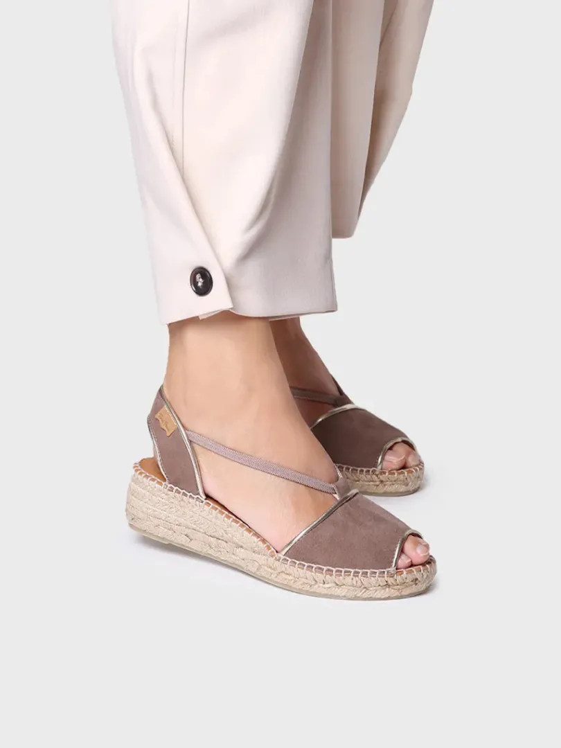 Toni Pons Cuñas Medias | Abiertas | BILDA - Alpargata de cuña de mujer en ante | BILDA