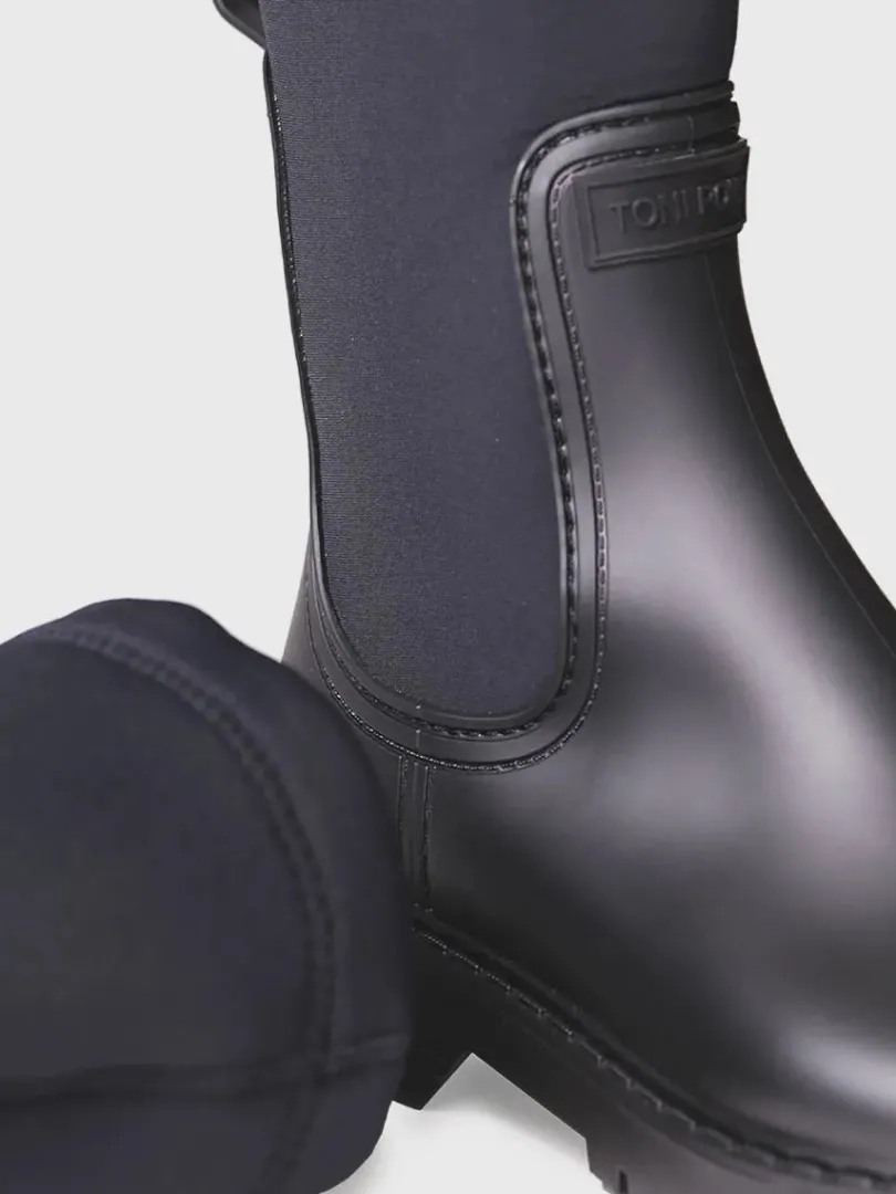 Toni Pons Botas | CARDIFF - Bota alta de agua para mujer en goma y licra | CARDIFF