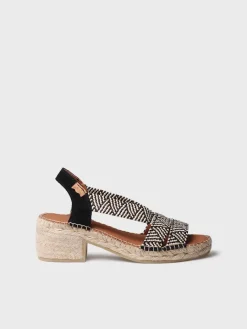 Toni Pons Cuñas Medias | Abiertas | DALYN - Alpargata de mujer con tacón ancho y elásticos bicolor | DALYN