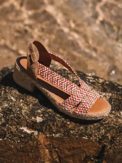 Toni Pons Cuñas Medias | Abiertas | DALYN - Alpargata de mujer con tacón ancho y elásticos bicolor | DALYN
