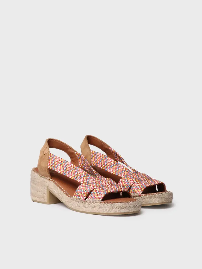 Toni Pons Cuñas Medias | Abiertas | DALYN - Alpargata de mujer con tacón ancho y elásticos bicolor | DALYN