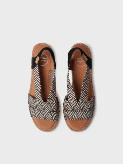 Toni Pons Cuñas Medias | Abiertas | DALYN - Alpargata de mujer con tacón ancho y elásticos bicolor | DALYN