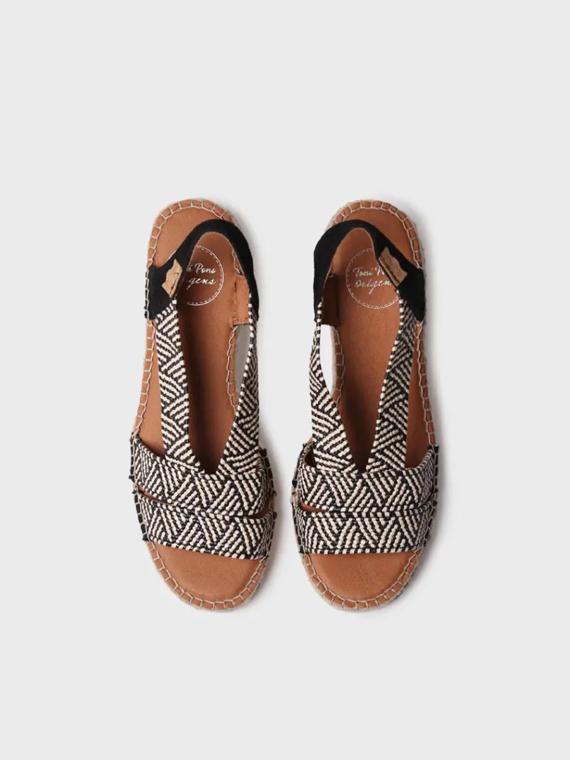 Toni Pons Cuñas Medias | Abiertas | DALYN - Alpargata de mujer con tacón ancho y elásticos bicolor | DALYN