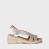 Toni Pons Cuñas Medias | Abiertas | DAMA - Alpargata de mujer con tacón ancho y elásticos metalizados | DAMA