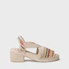 Toni Pons Cuñas Medias | Abiertas | DELMI-MA - Alpargata de mujer en rafia multicolor con tacón ancho | DELMI-MA