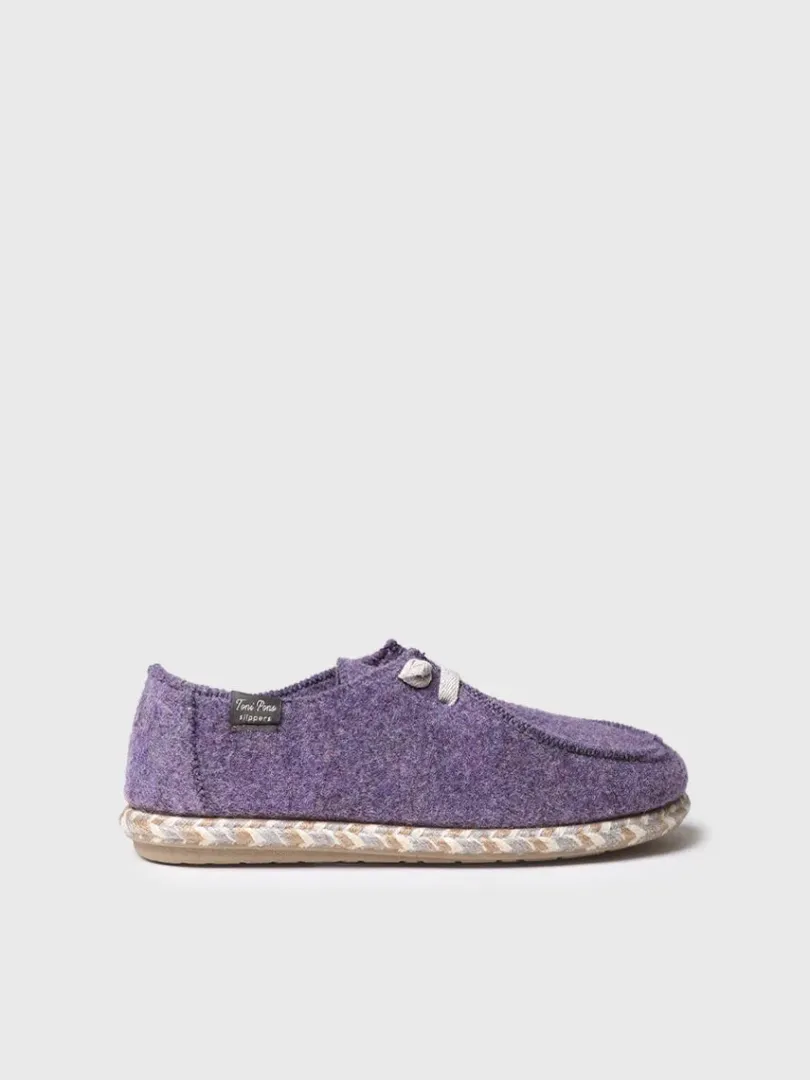 Toni Pons Slippers | DEMI-FP - Zapatilla de casa para mujer en fieltro con cordones | DEMI-FP