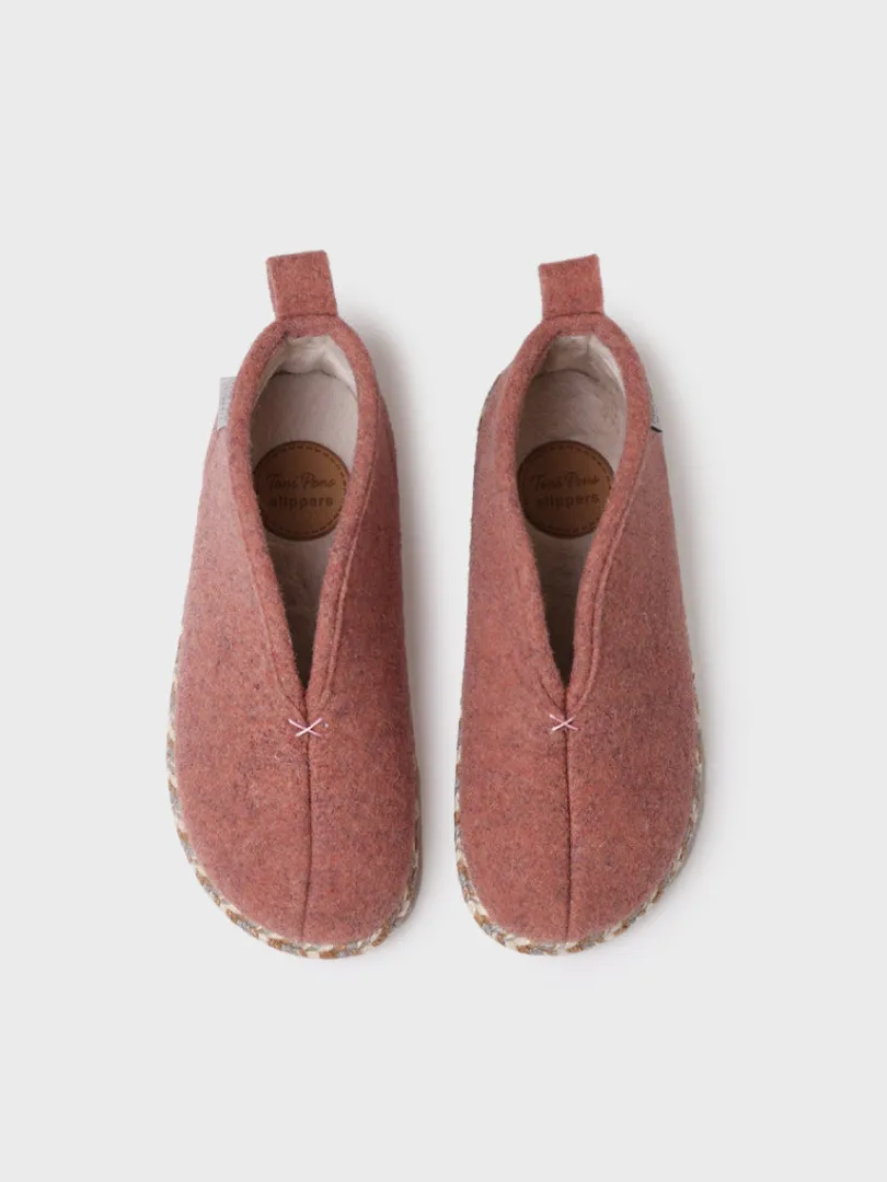 Toni Pons Slippers | DORIA-FP - Slipper abotinada para mujer en fieltro en Nude | DORIA-FP