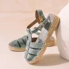Toni Pons Abiertas | Cuñas Bajas | ELENA - Sandalia cangrejera de mujer en serraje | ELENA