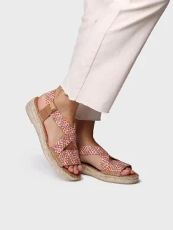 Toni Pons Abiertas | Cuñas Bajas | ELIANA - Alpargata abierta de mujer con elásticos multicolor | ELIANA