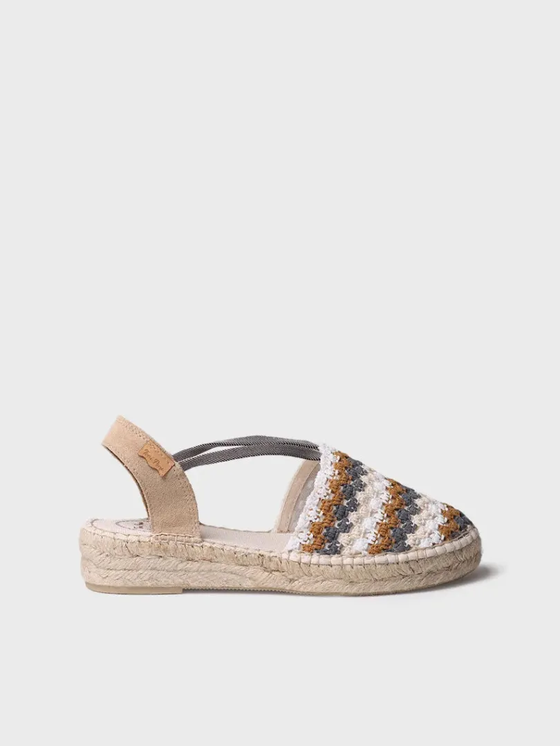 Toni Pons Cerradas | Cuñas Bajas | EMILIA - Alpargata plana de mujer en crochet multicolor | EMILIA