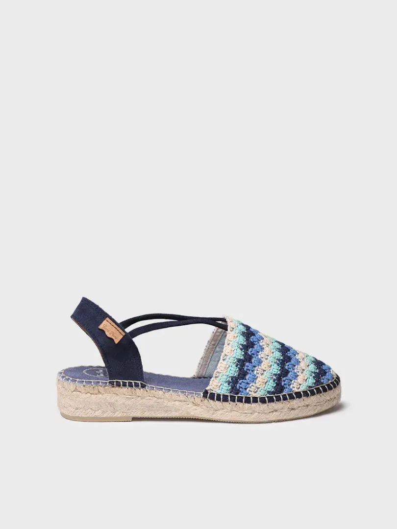 Toni Pons Cerradas | Cuñas Bajas | EMILIA - Alpargata plana de mujer en crochet multicolor | EMILIA