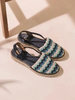 Toni Pons Cerradas | Cuñas Bajas | EMILIA - Alpargata plana de mujer en crochet multicolor | EMILIA