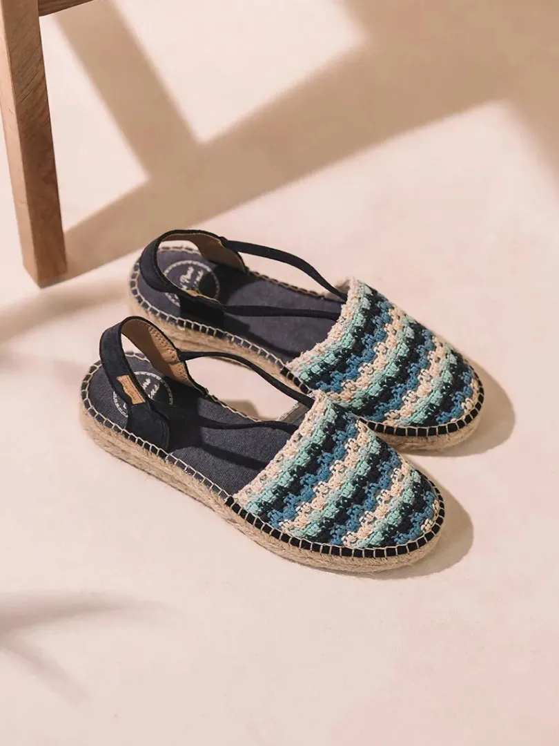Toni Pons Cerradas | Cuñas Bajas | EMILIA - Alpargata plana de mujer en crochet multicolor | EMILIA