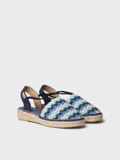 Toni Pons Cerradas | Cuñas Bajas | EMILIA - Alpargata plana de mujer en crochet multicolor | EMILIA