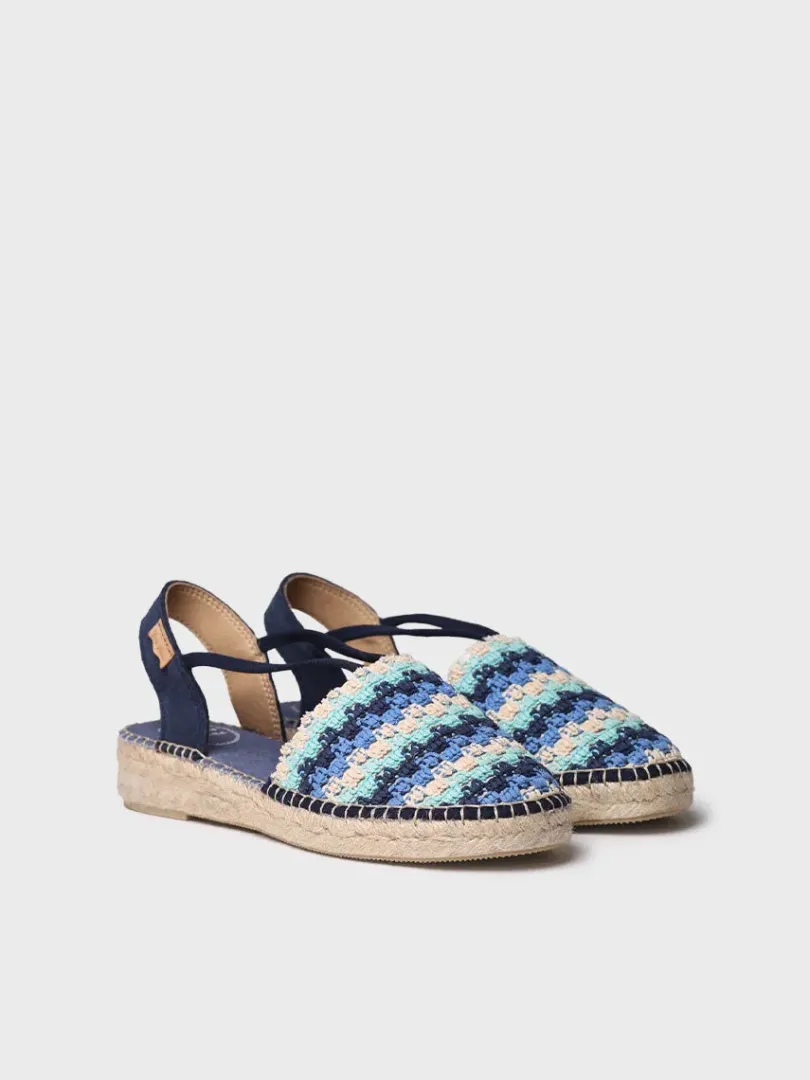Toni Pons Cerradas | Cuñas Bajas | EMILIA - Alpargata plana de mujer en crochet multicolor | EMILIA
