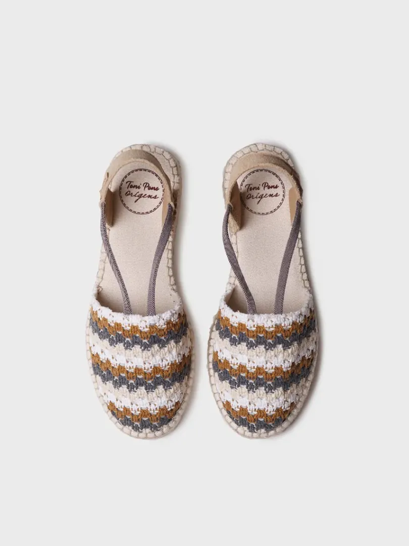 Toni Pons Cerradas | Cuñas Bajas | EMILIA - Alpargata plana de mujer en crochet multicolor | EMILIA