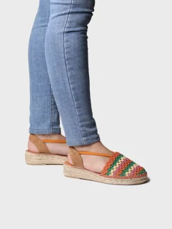 Toni Pons Cerradas | Cuñas Bajas | EMILIA - Alpargata plana de mujer en crochet multicolor | EMILIA