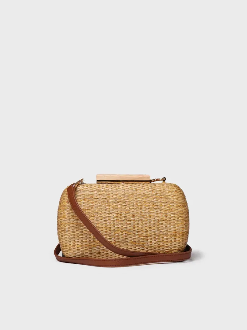 Toni Pons Bolsos | GAITA - Clutch de mujer en rafia con forro de satén | GAITA