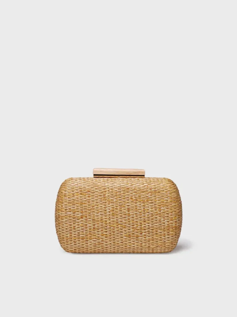 Toni Pons Bolsos | GAITA - Clutch de mujer en rafia con forro de satén | GAITA