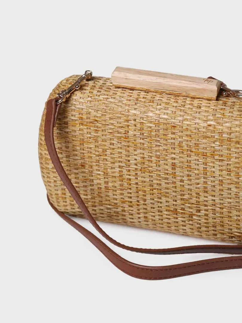 Toni Pons Bolsos | GAITA - Clutch de mujer en rafia con forro de satén | GAITA