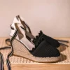 Toni Pons Cuñas Altas | GALARINA - Alpargata de punto de cuña con cintas para mujer | GALARINA