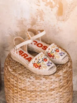Toni Pons Abiertas | Cuñas Bajas | GARBET - Sandalia plana de mujer con bordado multicolor | GARBET
