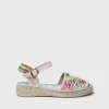 Toni Pons Abiertas | Cuñas Bajas | GARBET - Sandalia plana de mujer con bordado multicolor | GARBET