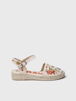 Toni Pons Abiertas | Cuñas Bajas | GARBET - Sandalia plana de mujer con bordado multicolor | GARBET