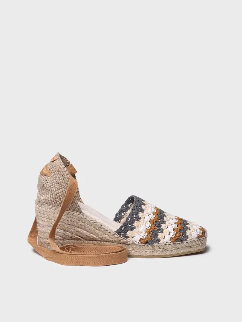 Toni Pons Cuñas Medias | Cerradas | GEORGINA - Alpargata de cuña de mujer en crochet multicolor | GEORGINA