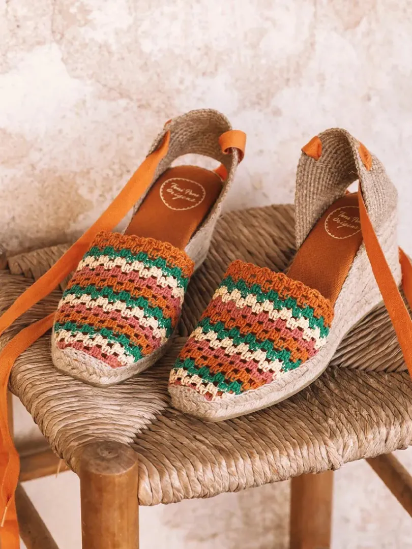 Toni Pons Cuñas Medias | Cerradas | GEORGINA - Alpargata de cuña de mujer en crochet multicolor | GEORGINA