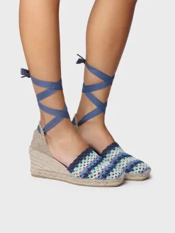 Toni Pons Cuñas Medias | Cerradas | GEORGINA - Alpargata de cuña de mujer en crochet multicolor | GEORGINA
