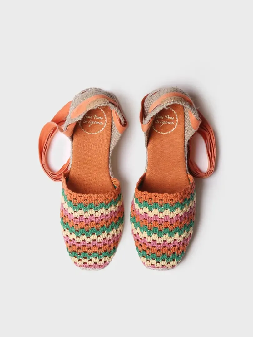 Toni Pons Cuñas Medias | Cerradas | GEORGINA - Alpargata de cuña de mujer en crochet multicolor | GEORGINA