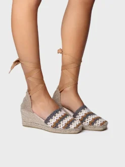 Toni Pons Cuñas Medias | Cerradas | GEORGINA - Alpargata de cuña de mujer en crochet multicolor | GEORGINA