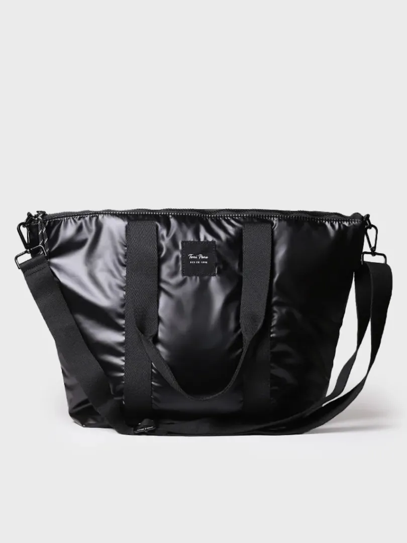Toni Pons Bolsos | GINNY - Bolso para mujer en material acolchado negro brillante | GINNY