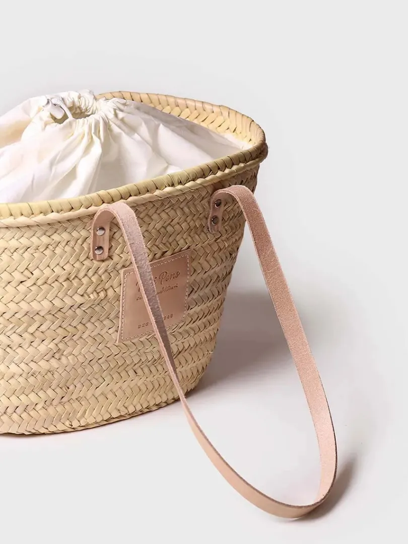 Toni Pons Bolsos | GOMERA - Capazo de mimbre para mujer con asas de piel | GOMERA