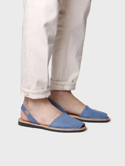 Toni Pons Menorquinas | GRAU-TX - Abarca de hombre en denim con planta de piel | GRAU-TX