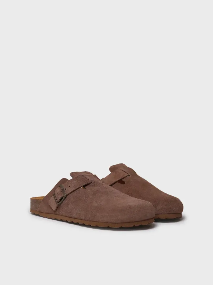 Toni Pons Abiertas | Sandalias | GREGOR-QT - Zueco de hombre en serraje con hebilla | GREGOR-QT