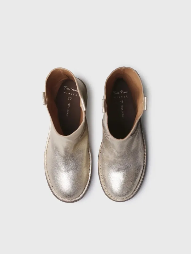 Toni Pons Botines Y Zapatos | IRUN-PL - Botines de piel para mujer con acabado plateado | IRUN-PL