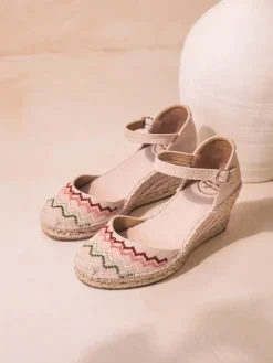 Toni Pons Cuñas Medias | Cerradas | JESSIE - Alpargata vegana de cuña con bordado en punto de cruz | JESSIE