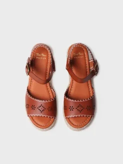 Toni Pons Cuñas Altas | Abiertas | JOANA - Alpargata de mujer en piel con plataforma de yute y hebilla | JOANA