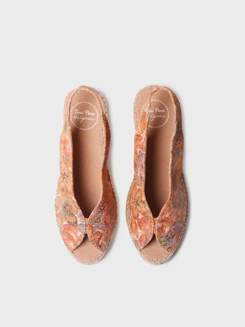 Toni Pons Cuñas Medias | Abiertas | LAILA-LL - Alpargata peep toe de mujer en piel multicolor | LAILA-LL